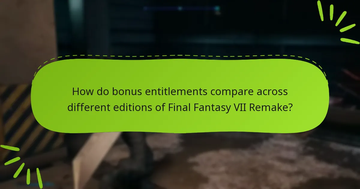How do I claim my bonus entitlements in Final Fantasy VII Remake?